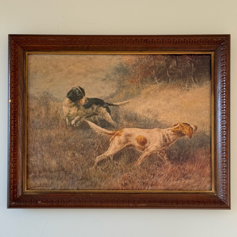 Vintage hunting dog art